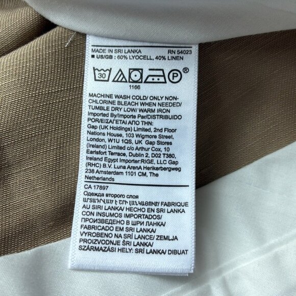 Banana Republic NWT Women’s Beige Linen Wide Leg Pants Size 8P x 30” Inseam NEW - Picture 7 of 13